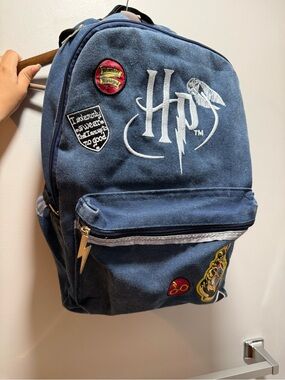 Warner Bros. navy blue Harry Potter logo patch backpack